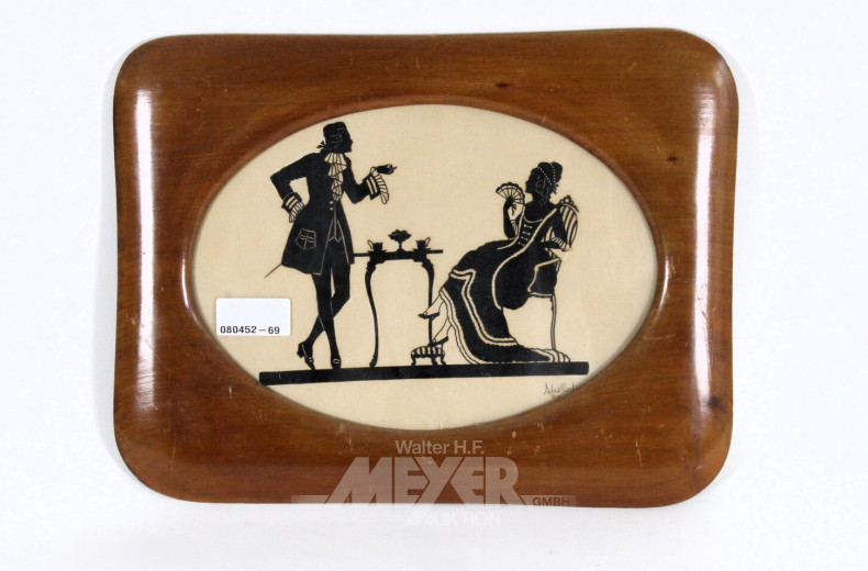 filigraner Scherenschnitt "Romantische Kaffee-Szene"