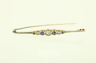 Stabnadel mit 3 Altschliff-Brillanten und 4 Farbsteinen
