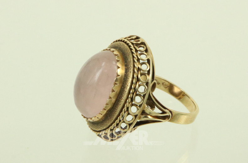 Damenring mit Rosenquarzcabochon