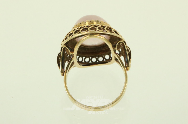 Damenring mit Rosenquarzcabochon