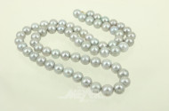 Zuchtperlenkette, einreihig, hellgrau, Verschluss in 585 GG