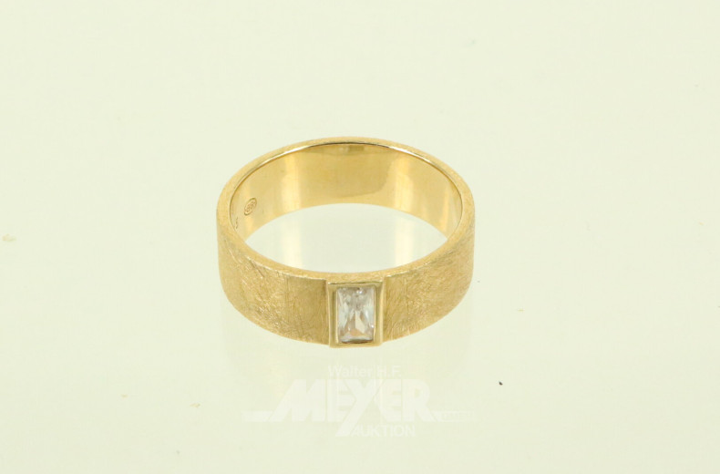 Bandring, vergoldet mit 1 Farbstein