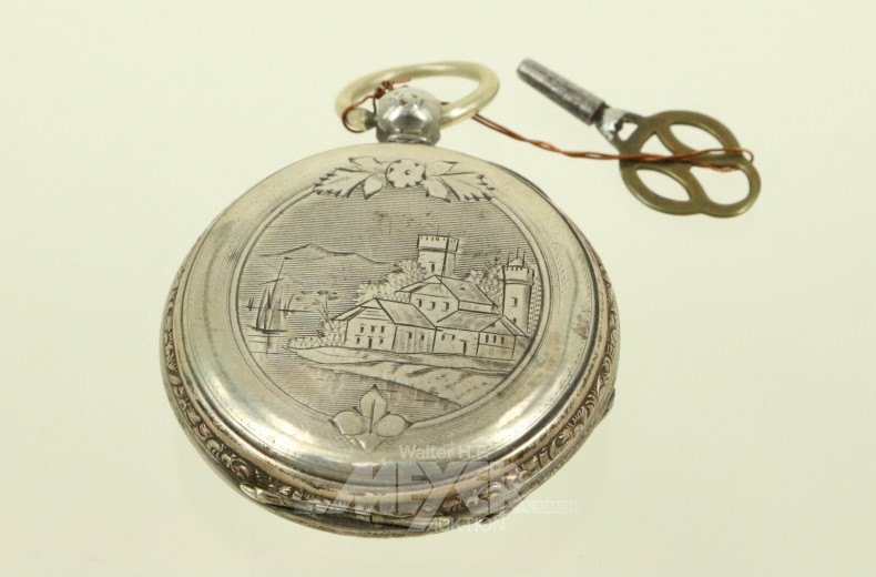 Mechanische Schlüsseltaschenuhr, 20. Jh.