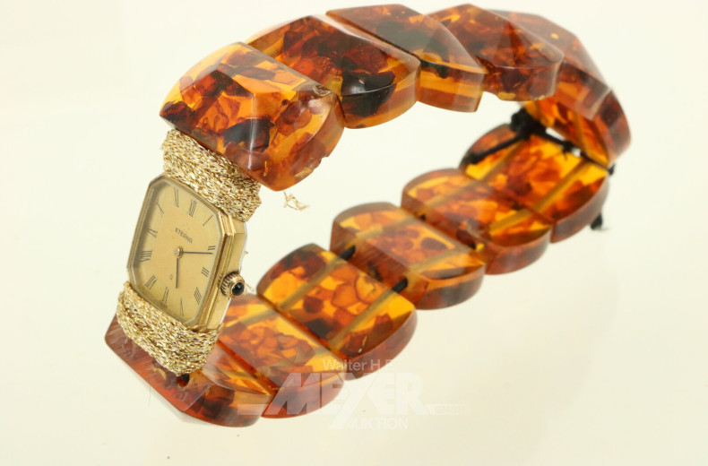 Damenarmbanduhr ETERNA sowie 1 Bernsteinarmband