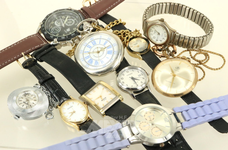 12 Armband- und Taschenuhren für Damen und Herren