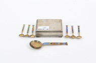 Zigarettendose sowie 1 Sammellöffel-Set 7-tlg.