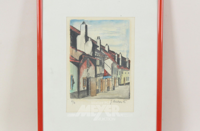 kl. Aquarell "Straßenansicht"