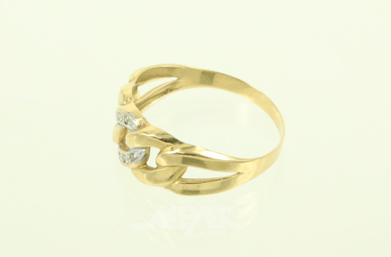 Ring in Kettenform mit kl. Diamanten