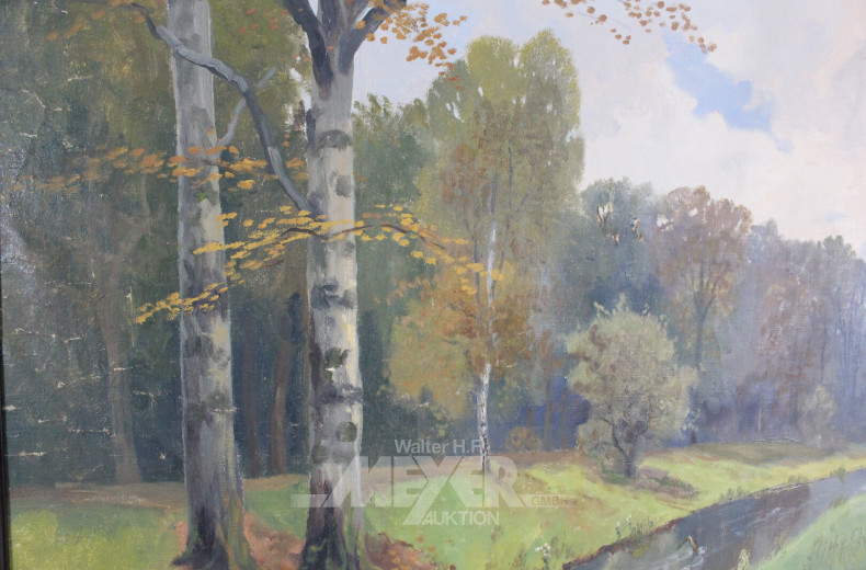 Gemälde "Flusslauf am Waldrand"