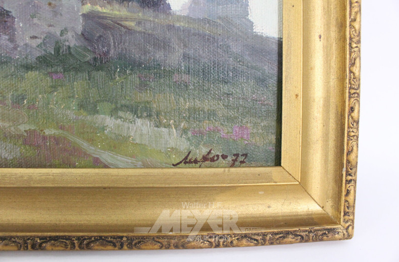 2 Gemälde "Gebirgskirchen"