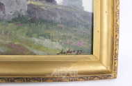 2 Gemälde "Gebirgskirchen"