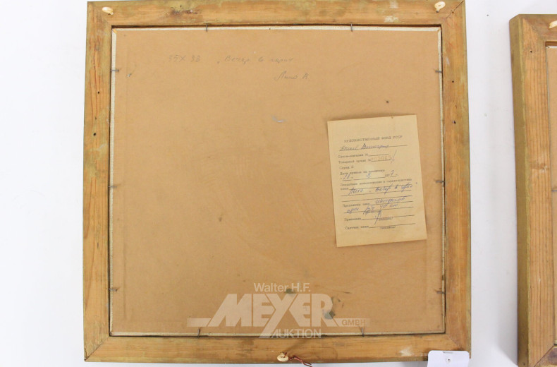 2 Gemälde "Gebirgskirchen"