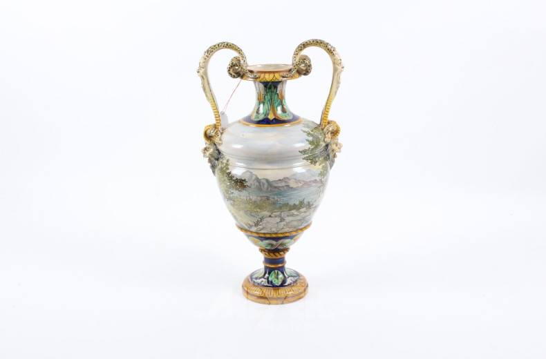 Keramik-Amphorenvase mit Schlangengriffen