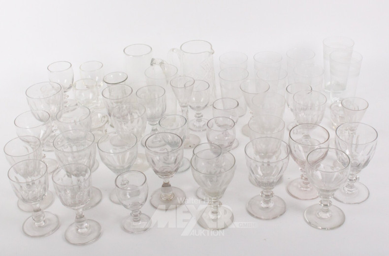 Gr. Posten Gläser: Likör, Wasser, Weinetc.