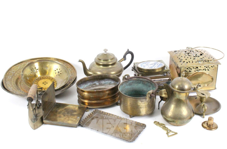 Posten Messing: Bettwärmer, Schalen, Teekannen etc.