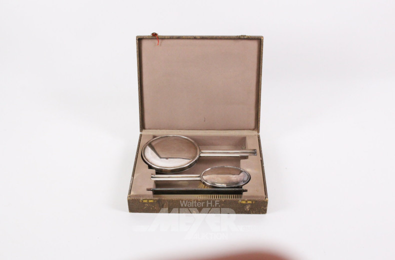 Frisier-Set, 3-tlg. mit orig. Schatulle