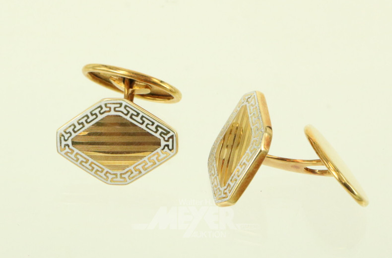 Paar Manschettenknöpfe, emailliert