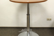 Säulentisch, rund m. verchromten Fuß
