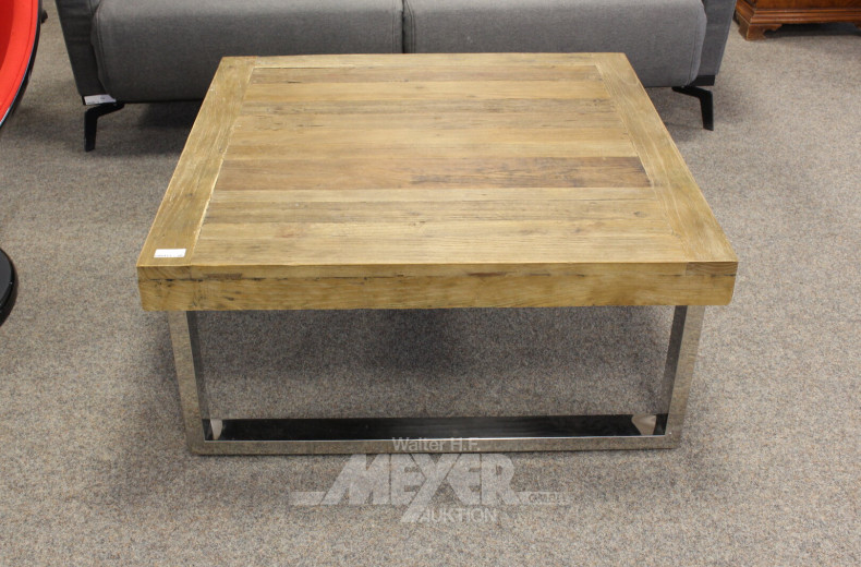 Couchtisch mit Holzplatte, quadratisch