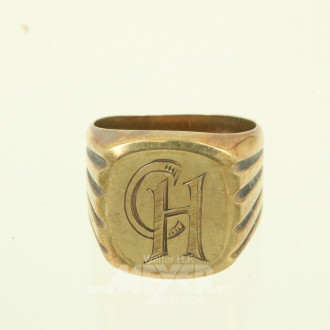 Herrenring mit Monogramm 'CH'