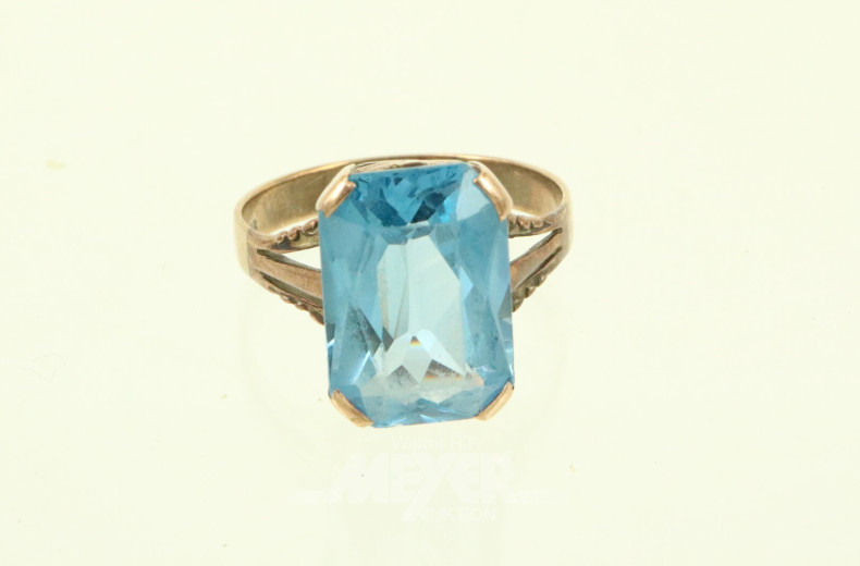 Damenring mit Farbstein, blau