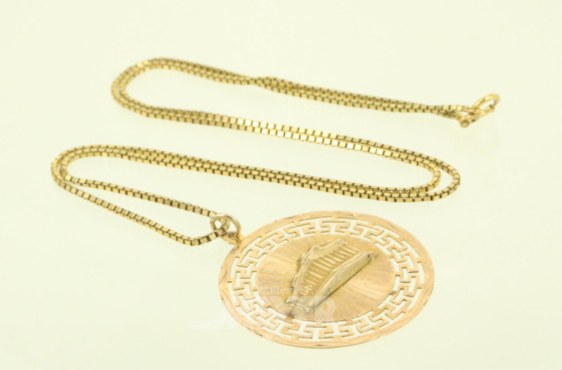 Kette in 333 GG mit Anhänger in 585 GG