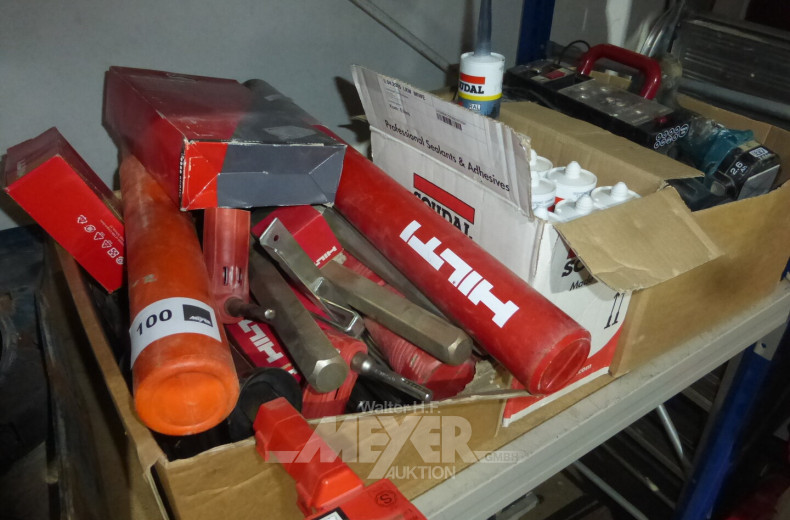Posten SDS-Bohrer HILTI, Verbrauchsmaterialien, Akku-Bohrschrauber, tlw. defekt