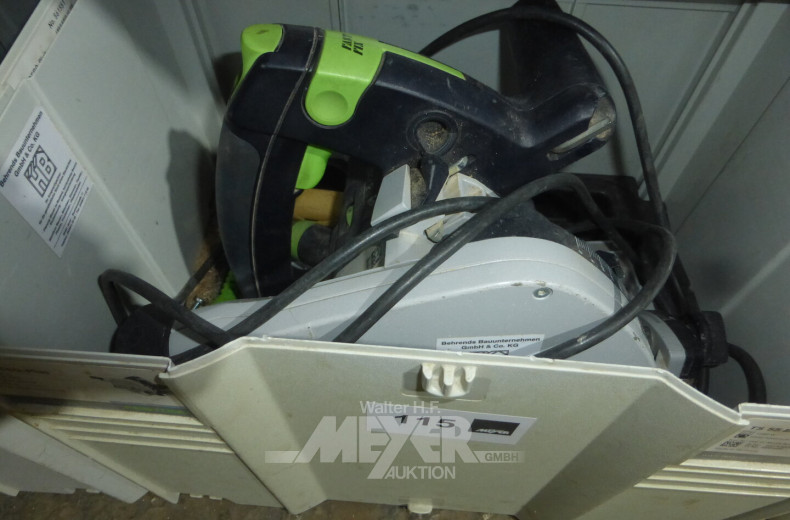 Tauchkreissäge, mit 2 Alu-Anlegesägeschienen, FS 1080 u. FS 1400