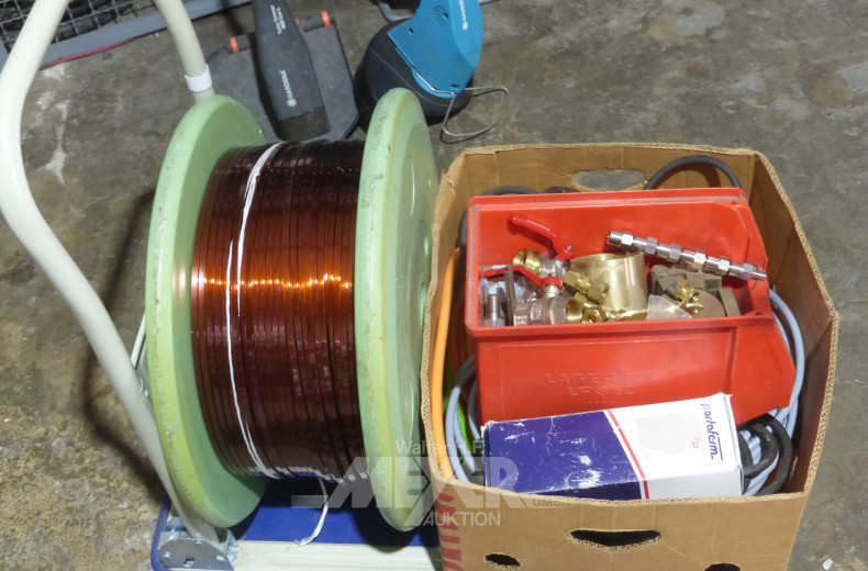 Kupferkabel-Trommel und Messingteile (ca. 47 kg)
