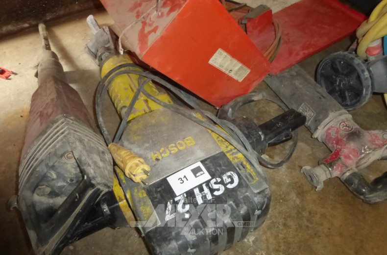 Druckluft-Aufbruchhammer und 1 Elektro- Aufbruchhammer