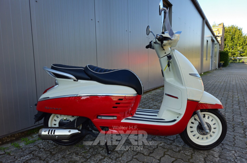 Motorroller PEUGEOT Django Classic 125 ABS, weiß rot