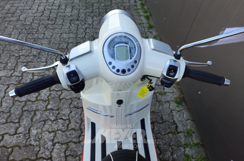 Motorroller PEUGEOT Django Classic 125 ABS, weiß rot