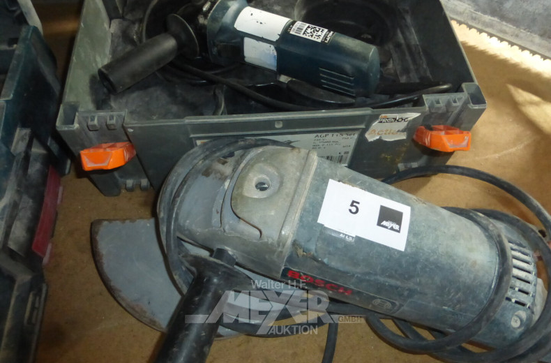 gr. und 1 kl. Winkelschleifmaschine