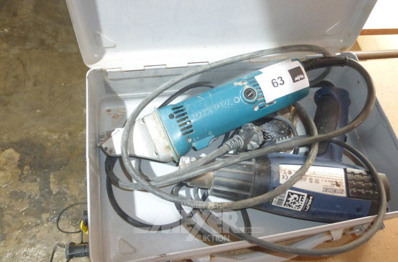 Blechschere MAKITA und 1 Heißluftgebläse STEINEL