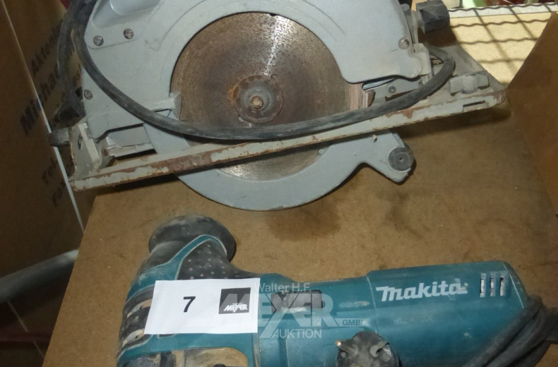 Handkreissäge sowie 1 Pendelstichsäge MAKITA