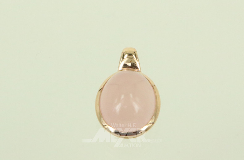 Frank Traurz Kettenanhänger mit Rosenquarz-Cabochon