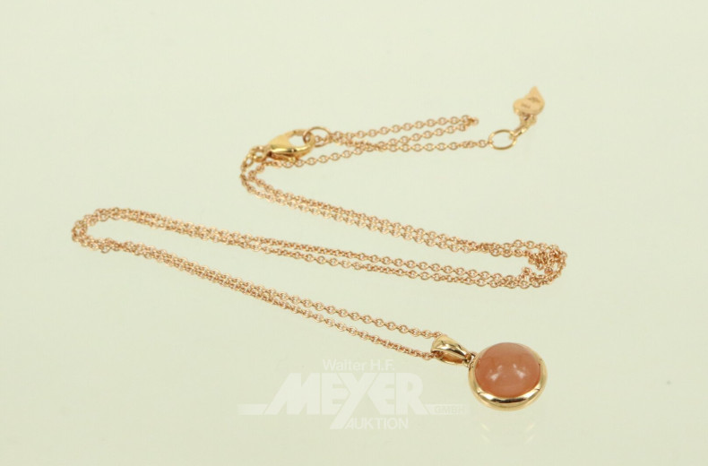 Capolavoro Veluto feine Kette mit orangefarbenem Mondsteinanhänger