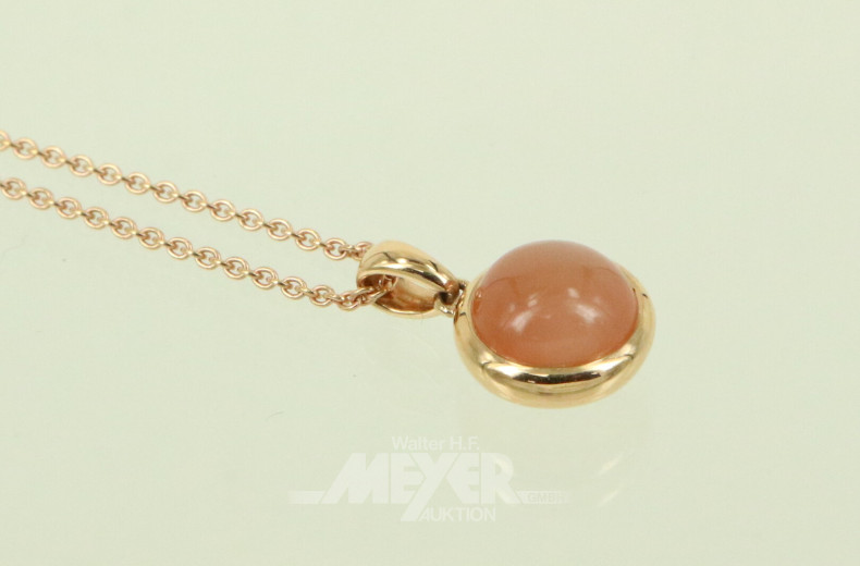 Capolavoro Veluto feine Kette mit orangefarbenem Mondsteinanhänger