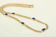 Gliederkette mit blauen Farbsteincabochons