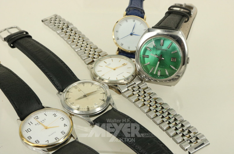 9 Armband-/Taschenuhren sowie 1 Stoppuhr