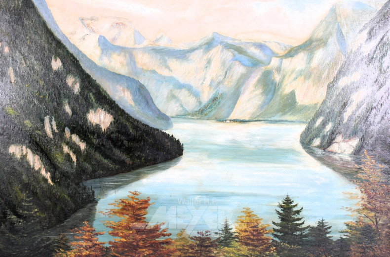 Gemälde "Gebirgsansicht mit See"