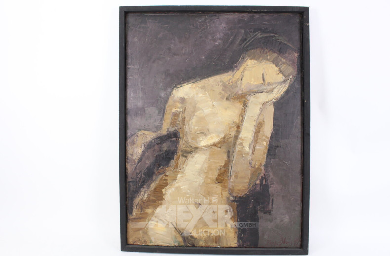 2 Gemälde 'Steinbruch' und 'Frauenakt'