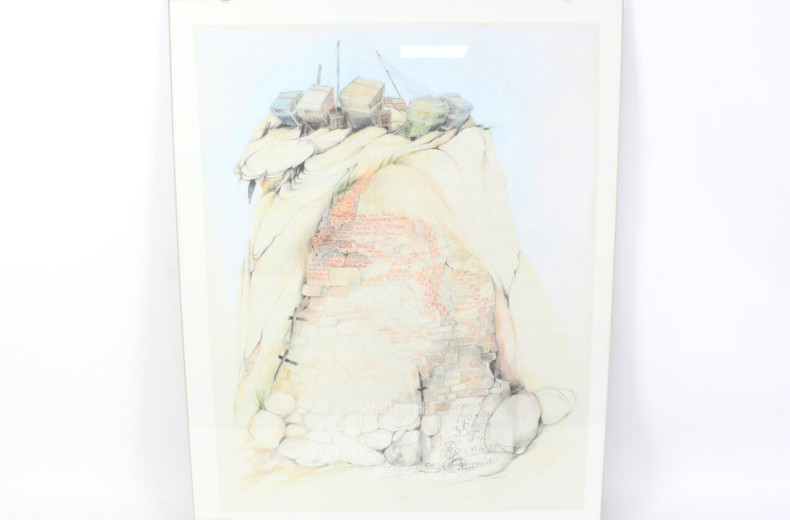 Kolorierte Zeichnung "Ferienwohnungen / alternatives Wohnen"