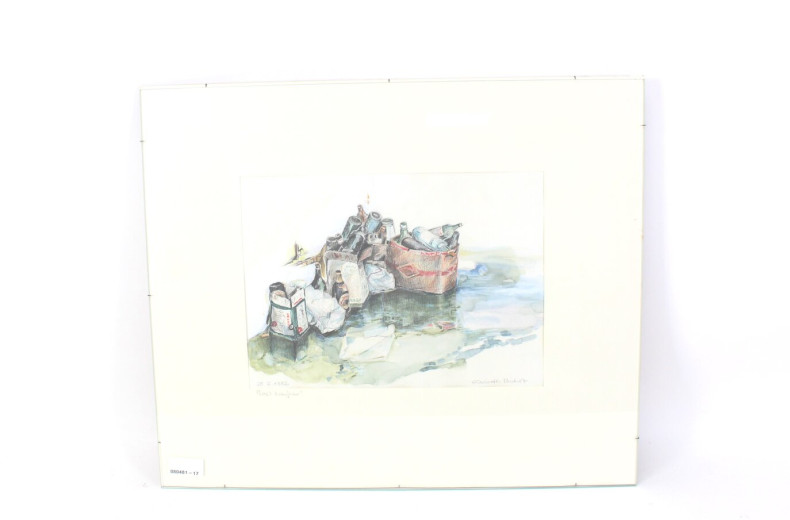 Kolorierte Zeichnung "Prost Neujahr"