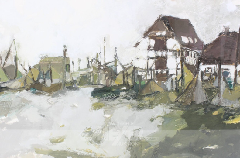 Mischtechnik "Hafenansicht"