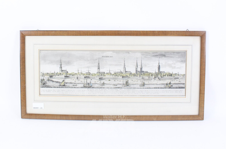 Kolorierter Stich "Hamburg"