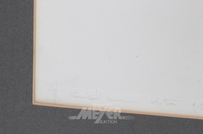 Grafik "Männl. Akt" sowie 1 Kunstdruck "Gesichter"