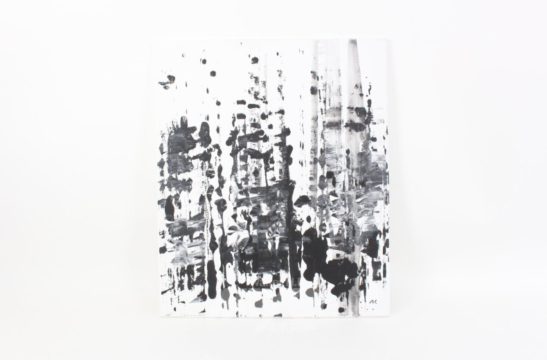 3 Abstrakte Kompositionen in Schwarz und Weiß