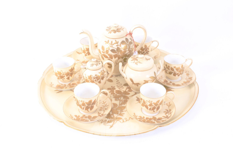 Kaffee-Service für 6 Personen mit Serviertablett