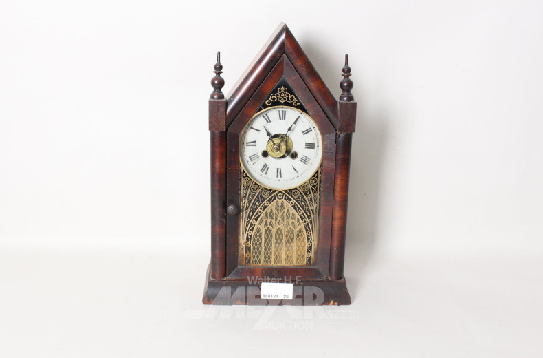 alte Tischuhr, im Holzgehäuse